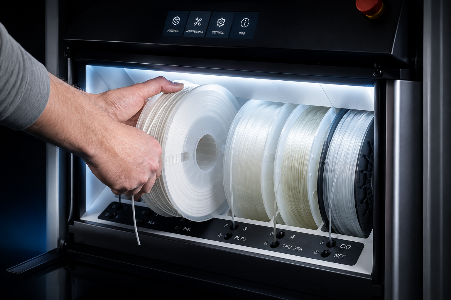 Automated material handling with low humidity storage